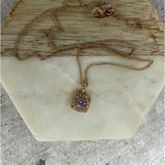 Jewelry - Lost in the 🔥 Square Golden Jewel Pendant Necklace